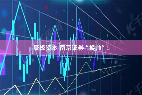 豪极资本 南京证券“换帅”!